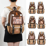 Kawaii Capybara Backpack — Large-Capacity Aesthetic College & School Bookbag for Women & Students