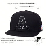 Unisex “A” Embroidered Baseball Cap – USA Flag Patch Hip-Hop Adjustable Hat for Outdoor & Casual Wear