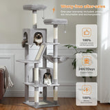 Large Cat Tree Tower for Indoor Cats – Multi-Level Plush Cat Condo with Scratching Posts, Boards, Perches & Caves