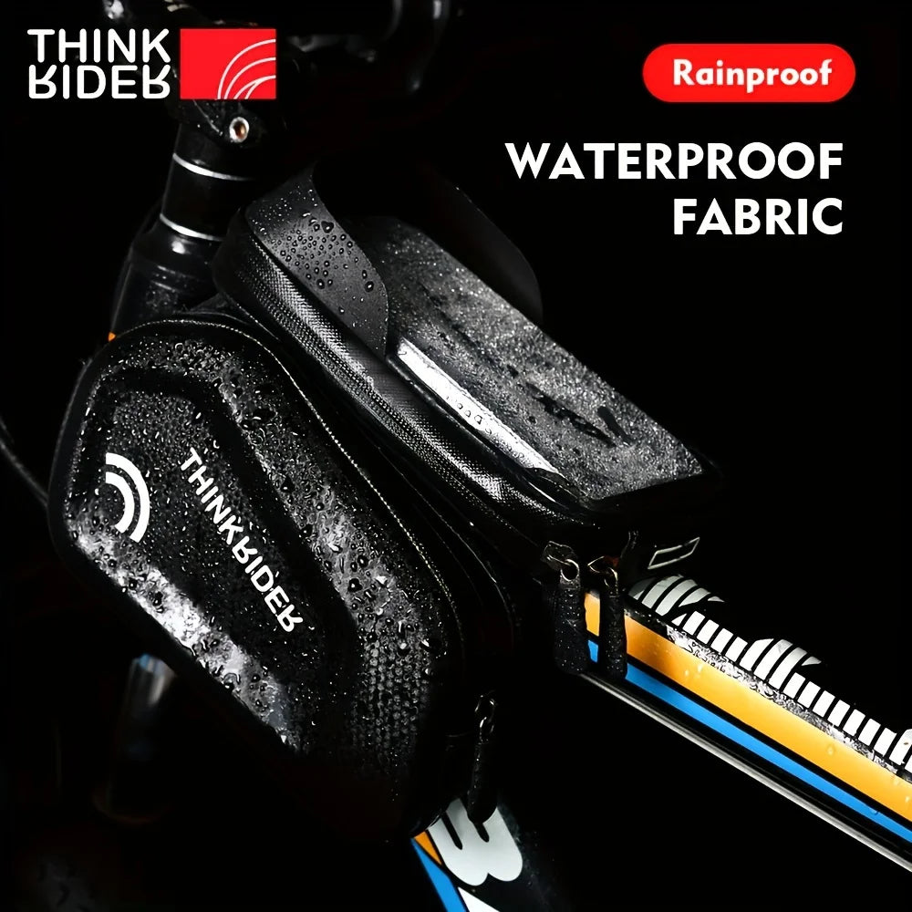 Waterproof Top-Tube Bike Frame Bag with 7″ Phone Pouch – Cycling Accessory for MTB & Commuter