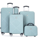 4-Piece Lightweight Travel Luggage Set – Large Capacity Spinner Suitcases with Double Wheels