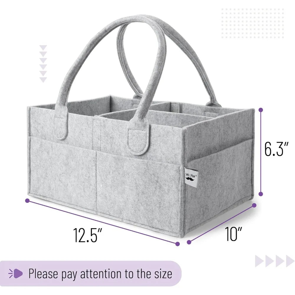 Portable Baby Diaper Caddy Organizer – Car & Home Multi-Pocket Changing Table Tote