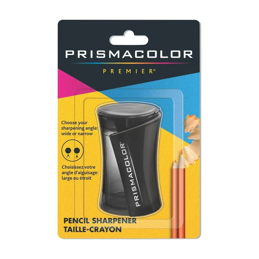 Handheld 2-Hole Dual Blade Pencil Sharpener – Translucent Black Body for School & Art Supplies