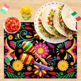Mexican Fiesta 7-Piece Table Set – Vibrant Placemat & Table Runner Kit for Dia de los Muertos & Farmhouse Dining 🌵🎉