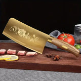 “Titanium-Coated 4-Piece Kitchen Knife Set – Sharp & Durable for Meat, Bones, Home or Commercial Use”