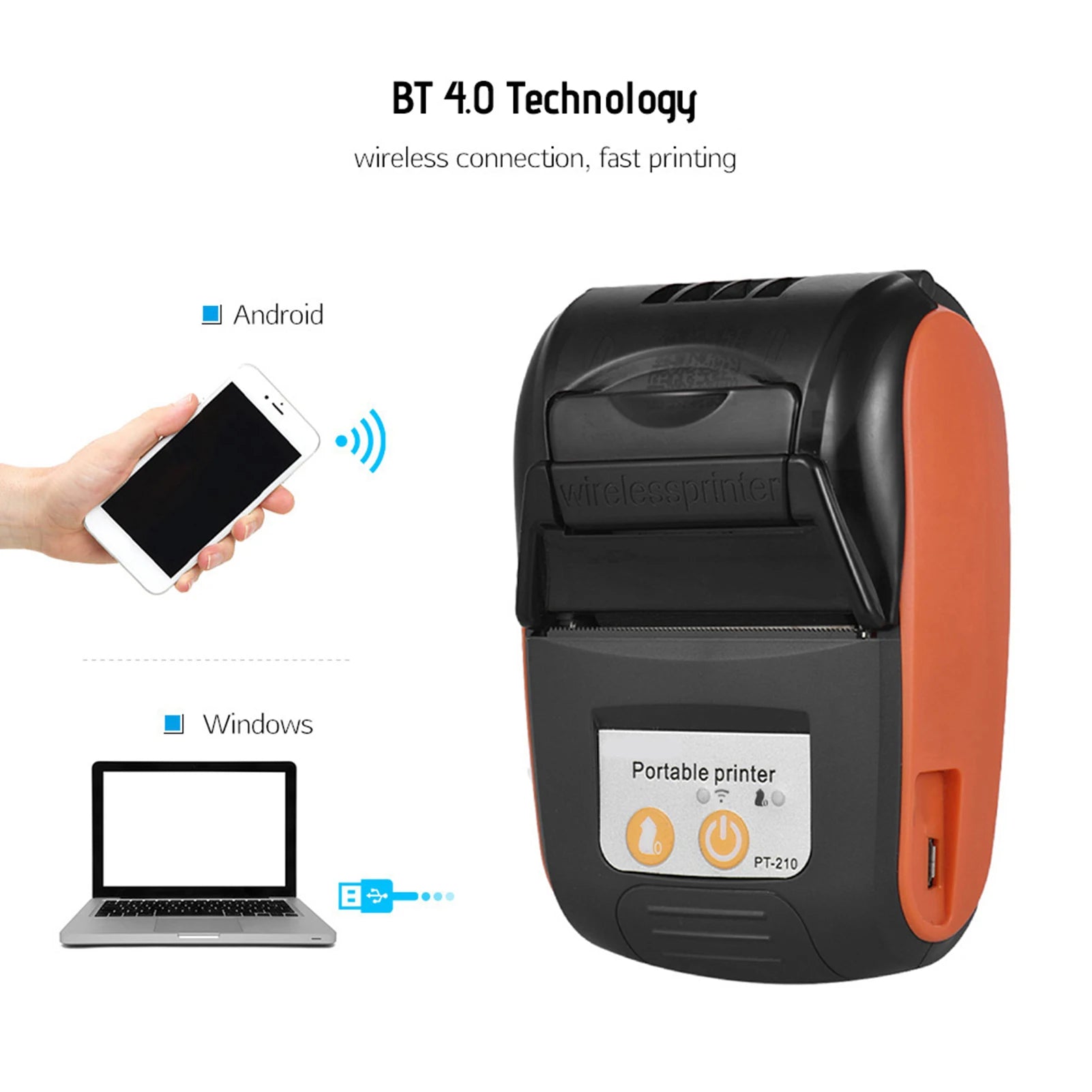 Portable Bluetooth Thermal Printer – Mini Wireless Printer for Android & iOS | Office & Home Use 🖨️📱