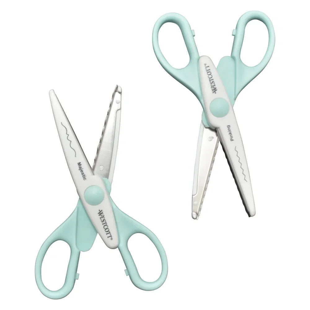 Decorative Crafting Scissors 6-Inch Set with Patterned Edges for Scrapbooking & School Projects (2-Pack)