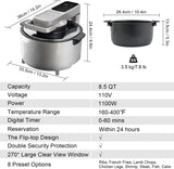 8.5 QT Large Capacity Air Fryer with Clear-View Window – Family Size Non-Stick Basket