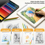 Ohuhu 9×12″ Tear-Resistant Bamboo Fiber Sketch Book – Spiral Bound Drawing Pad (100 Sheets)