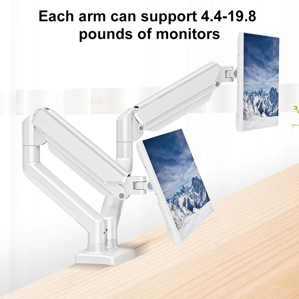 Dual Monitor Stand – Fully Adjustable Desk Mount with Expandable Monitor Arms for 13″–32″ Screens, Home & Office Use