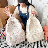 Women’s Large Capacity Floral College Backpack – Adjustable Straps Casual Daily Bag