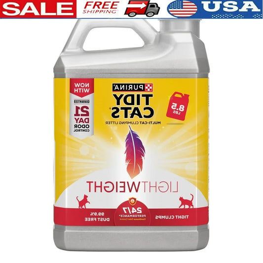 Lightweight Clumping Cat Litter – Low Dust Formula with Ammonia & 24/7 Odor Control, Fresh Linen Scent, 8.5lb Jug
