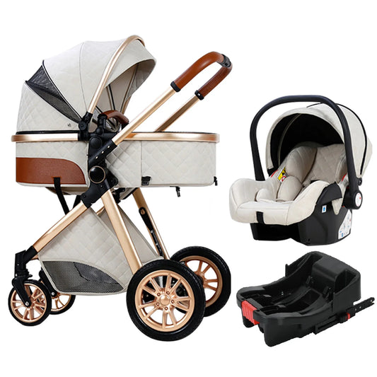 YOYKO Ultimate Travel System 3-in-1 Stroller – Lightweight Baby Carriage with ISOFIX Base, Newborn to Toddler