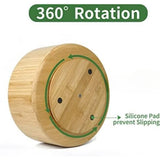Bamboo 360° Rotating Pen Holder Organizer – Desk Art Supplies Storage for Colored Pencils & Brushes