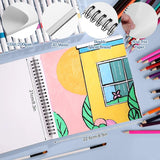 200 gsm Double-Sided Bleedproof Marker Paper Pad – 8.3×8.9″ Spiral Sketchbook (30 Sheets)