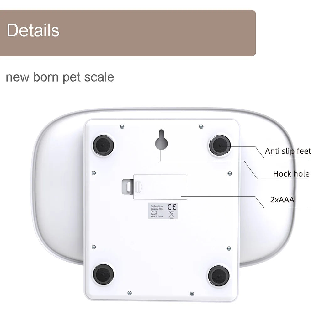 Small Animal & Kitchen Scale – Multifunction Digital Scale for Pets, Food & More (Max 22 lbs / 10kg)