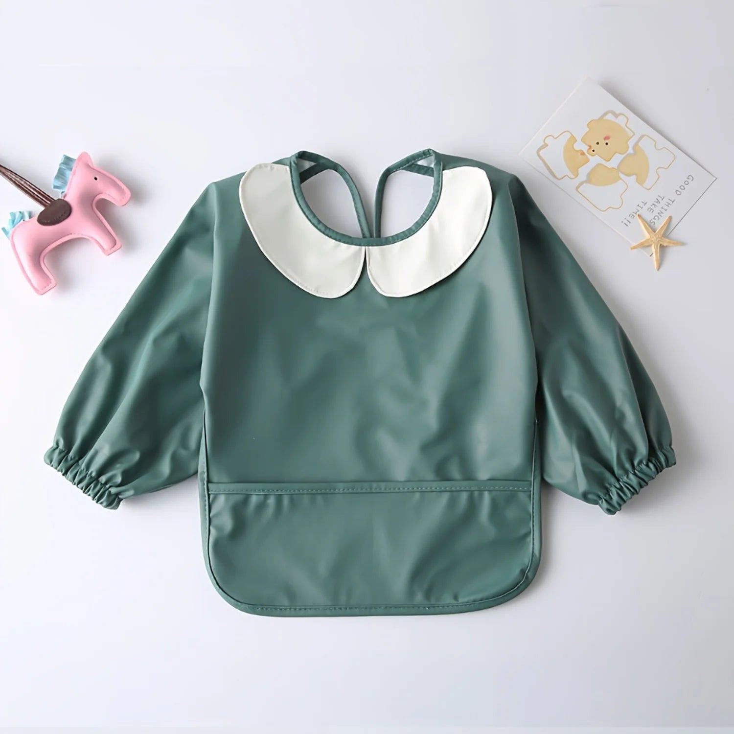 Cute Long-Sleeved Waterproof Feeding Bib – Baby & Toddler Mealtime Apron, Easy-Clean Holiday Gift