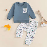 Toddler Boys Outfit Set – Long Sleeve Sweatshirt & Wild Duck Print Pants (2PCS)