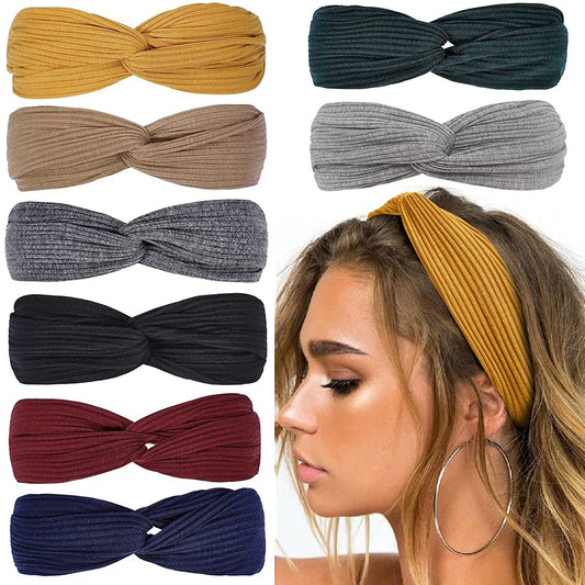 8-Piece Headband Set – Cross Knit Thread Hair Accessories for Face Wash, Yoga & Exercise 💆‍♀️🧘‍♀️