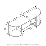 4-Tier Wooden TV Entertainment Center – Espresso/Black Finish Media Stand for Flat-Screen TVs