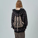 Retro Stripes School Backpack — Large-Capacity Unisex Student & Commuter Bag