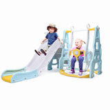 4‑in‑1 Toddler Playground Set – Swing, Slide, Climber & Basketball Hoop Indoor/Outdoor Playset (Blue)