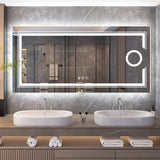 LUVODI Smart LED Wall-Mounted Bathroom Mirror with Magnifying & Anti-Fog Features