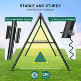 600 lbs Heavy-Duty Swing Set – Metal A-Frame Outdoor Swing with 1 Platform Swing & 2 Belt Swings | Backyard Playground for Kids & Adults