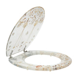 Resin Decorative Toilet Seat with Chrome Hinges – Shell Motif Bathroom Accent