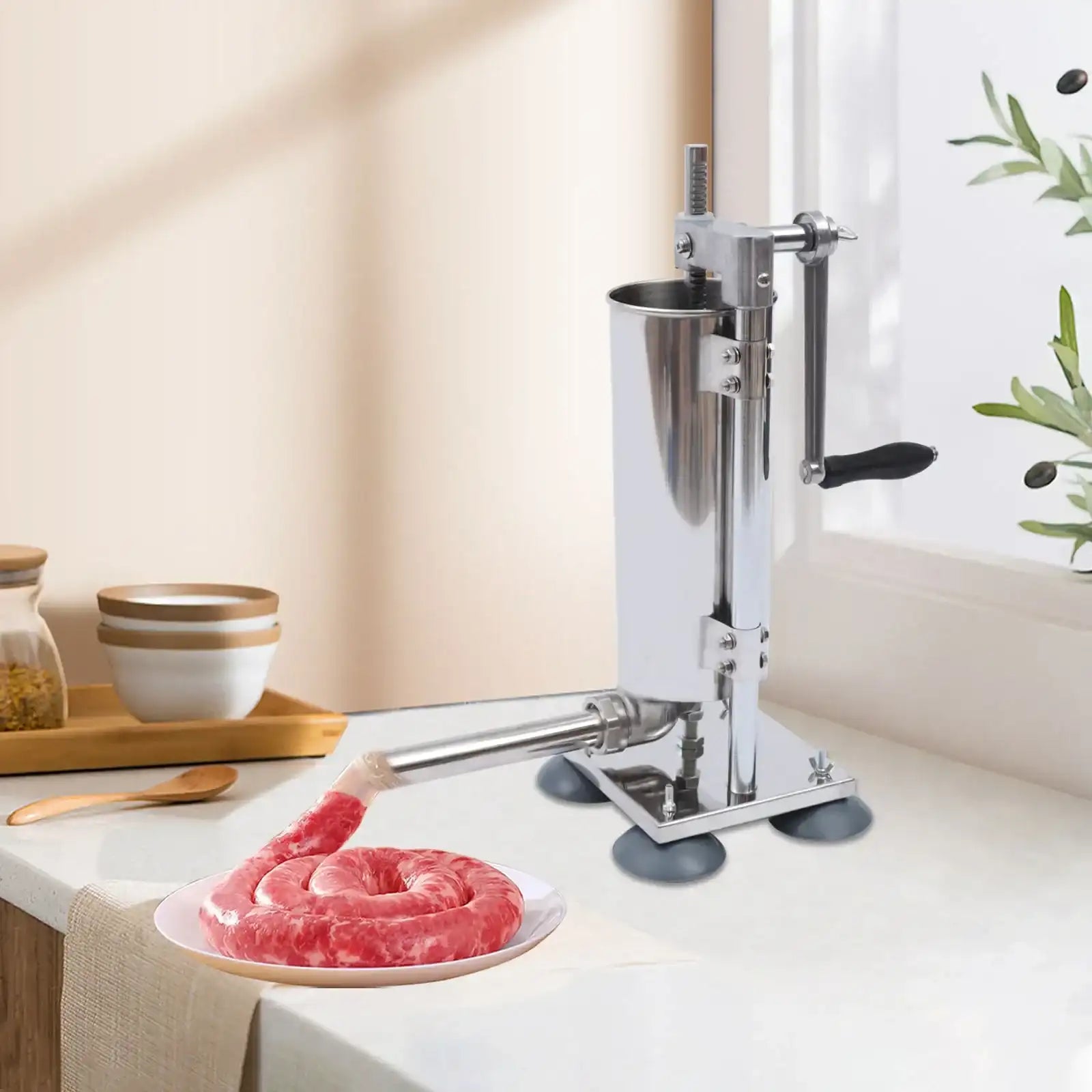 Vertical Manual Filling Machine with Suction Cup Base & Multiple Pipe Specs – Stainless Steel Industrial-Grade