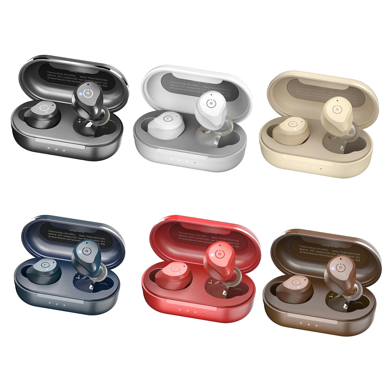 Refurbished TOZO ANC Earbuds – TWS True Wireless Bluetooth In-Ear Headphones with Noise Cancelling & Mics for iOS/Android