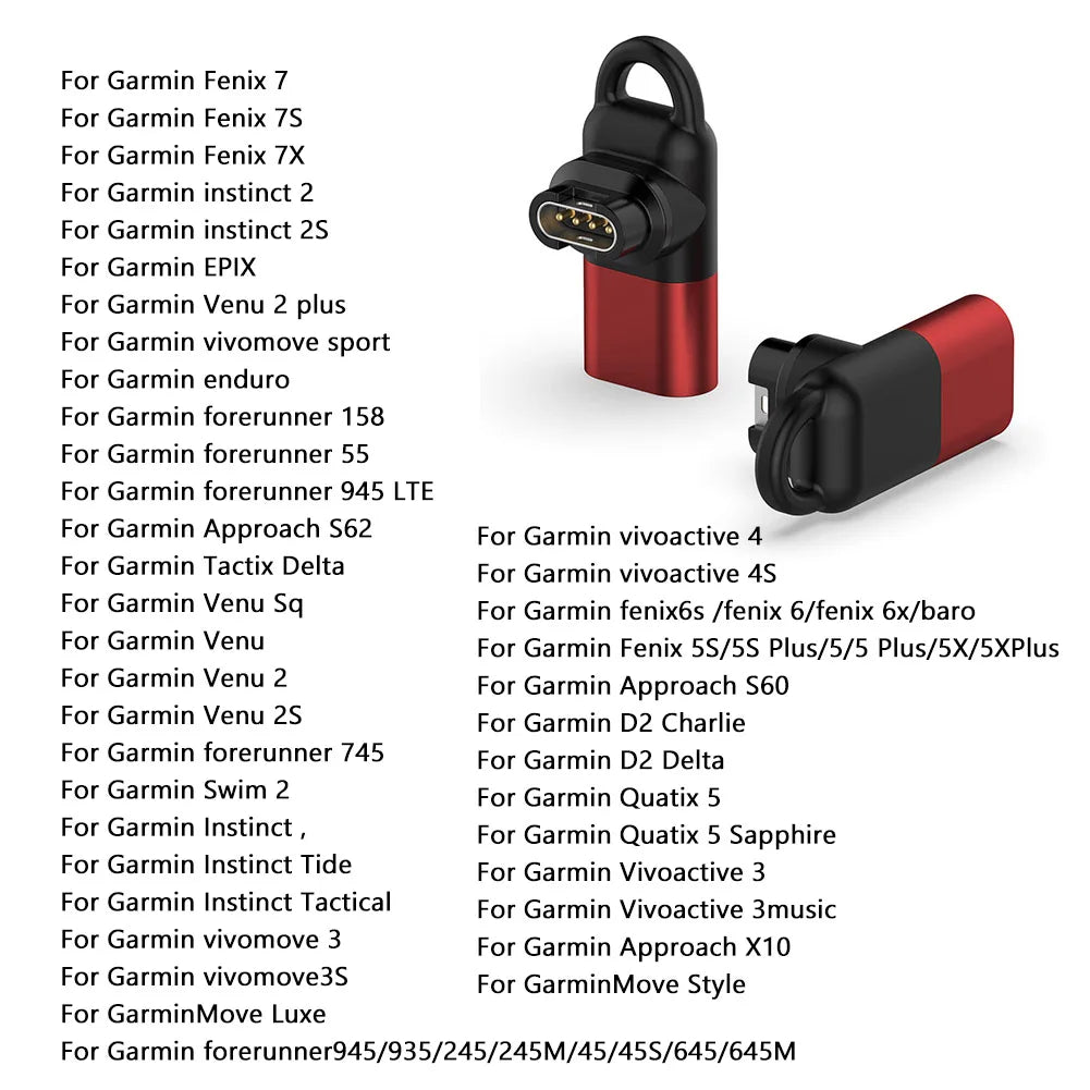 Smart Watch Charging Converter Adapter for Garmin Forerunner 945, 935, 245, 245M, 45, 45S, 645 & 645M