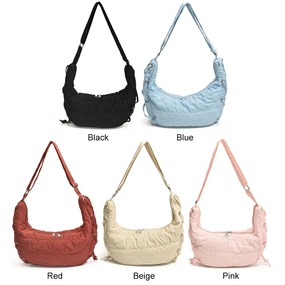 Women’s Stylish Dumpling Bag – Large-Capacity Crescent Shoulder Crossbody with Adjustable Strap for Travel & Daily Use