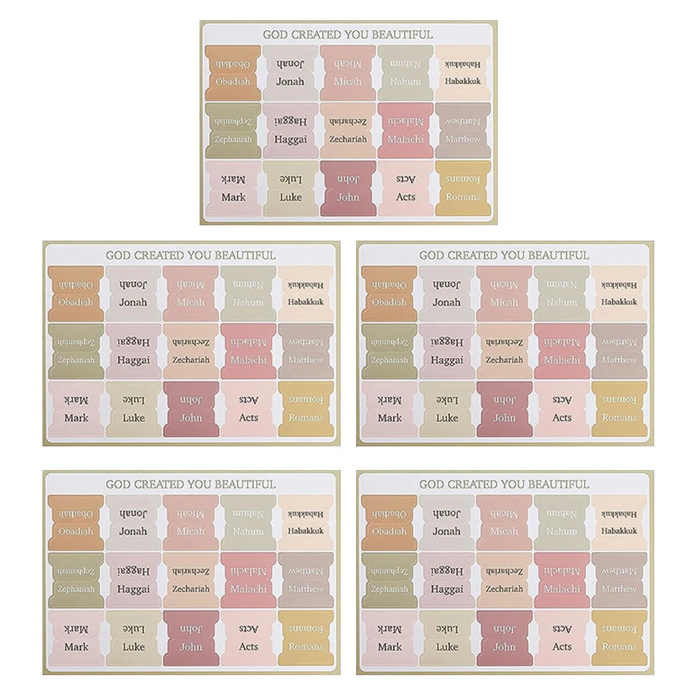 5-Sheet Bible Index Tabs – Large Print Laminated Study Labels for Easy Reference