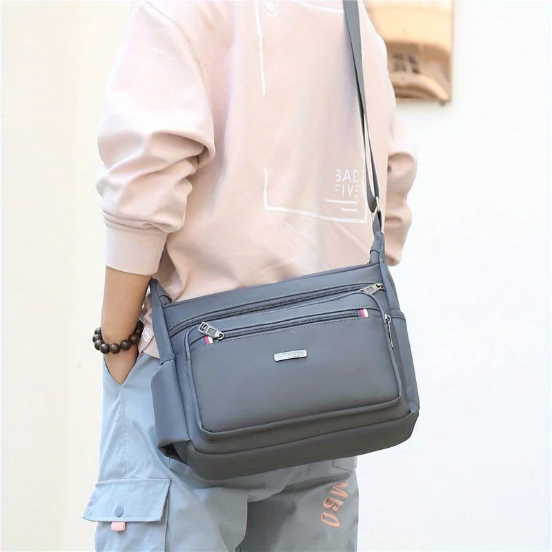 Men’s Oxford Cloth Crossbody Sling Bag – Large-Capacity Lightweight Shoulder Travel Bag for Daily Versatile Use