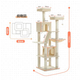 Large Cat Tree Tower for Indoor Cats – Multi-Level Plush Cat Condo with Scratching Posts, Boards, Perches & Caves
