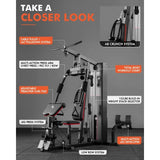 Mikolo Home Gym Workout Station – Compact All-in-One Strength Machine with 150 lb Weight Stack 🏋️