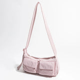 Women’s Fashion Shoulder Bag – Solid Colour Under-Arm Messenger with Multi-Pockets & Zipper Closure