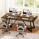 🖥️ 70.86" Large Executive Desk – Modern Computer & Office Workstation with Metal Frame for Home & Business