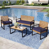“Patio Furniture Set with Cushions – Outdoor Sofa, Chairs & Tea Table for Garden, Deck & Summer Relaxation”