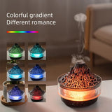 Glacier Lava Humidifier with Color LED & Realistic Flame Effect – Aroma Diffuser with 3-Speed Timer