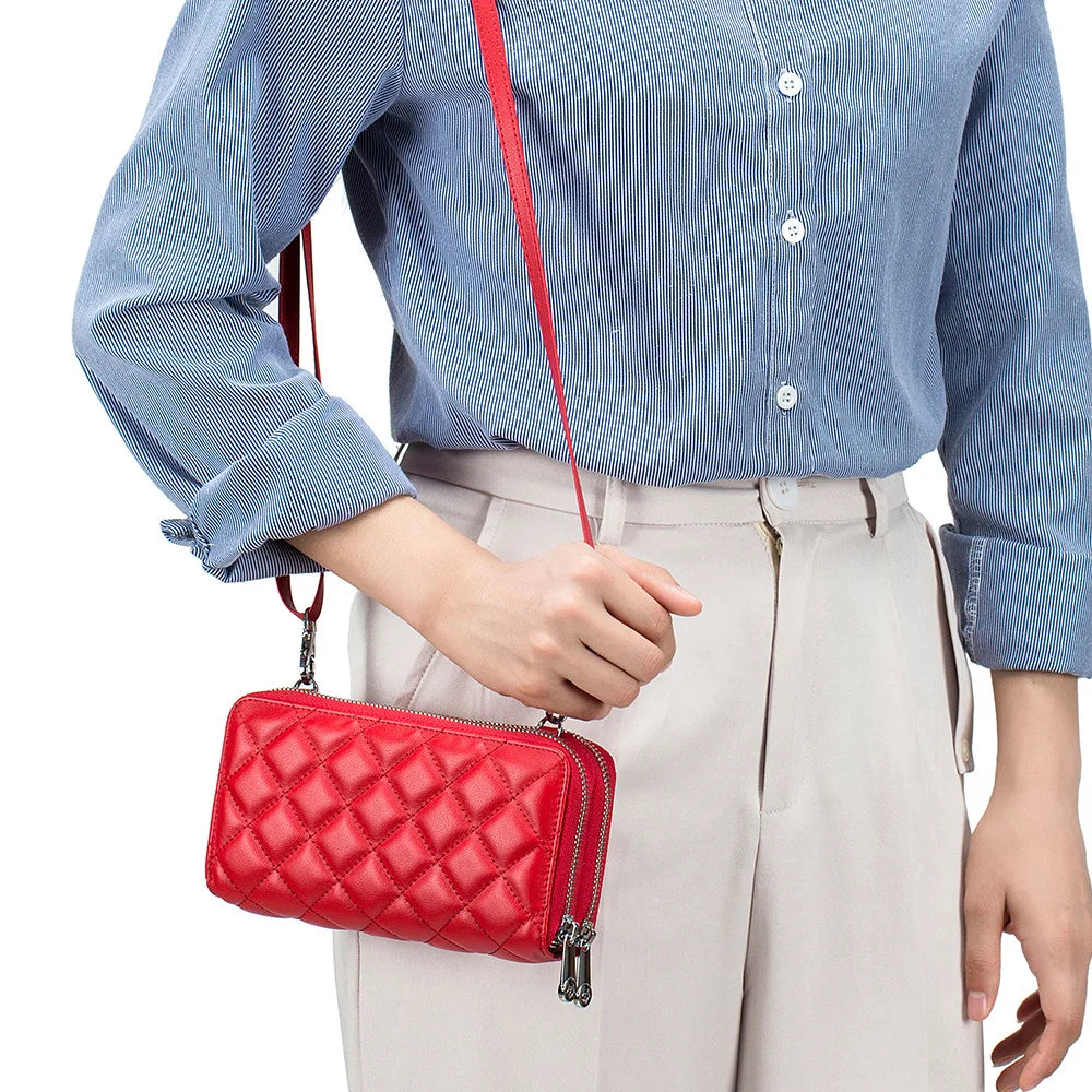 Women’s Fashion Crossbody Shoulder Bag – Cellphone Purse with Card Holder, Wallet Organizer & Zipper Closure Handbag