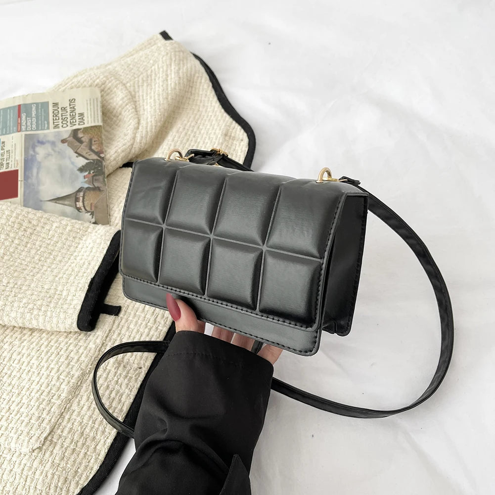 Women’s Classic PU Leather Shoulder Bag — Solid-Color Flap Crossbody Fashion Messenger Purse