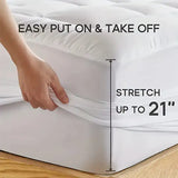 “Cooling Quilted Mattress Pad – Breathable Fitted Mattress Cover & Protector with 8–21 Inch Deep Pocket”
