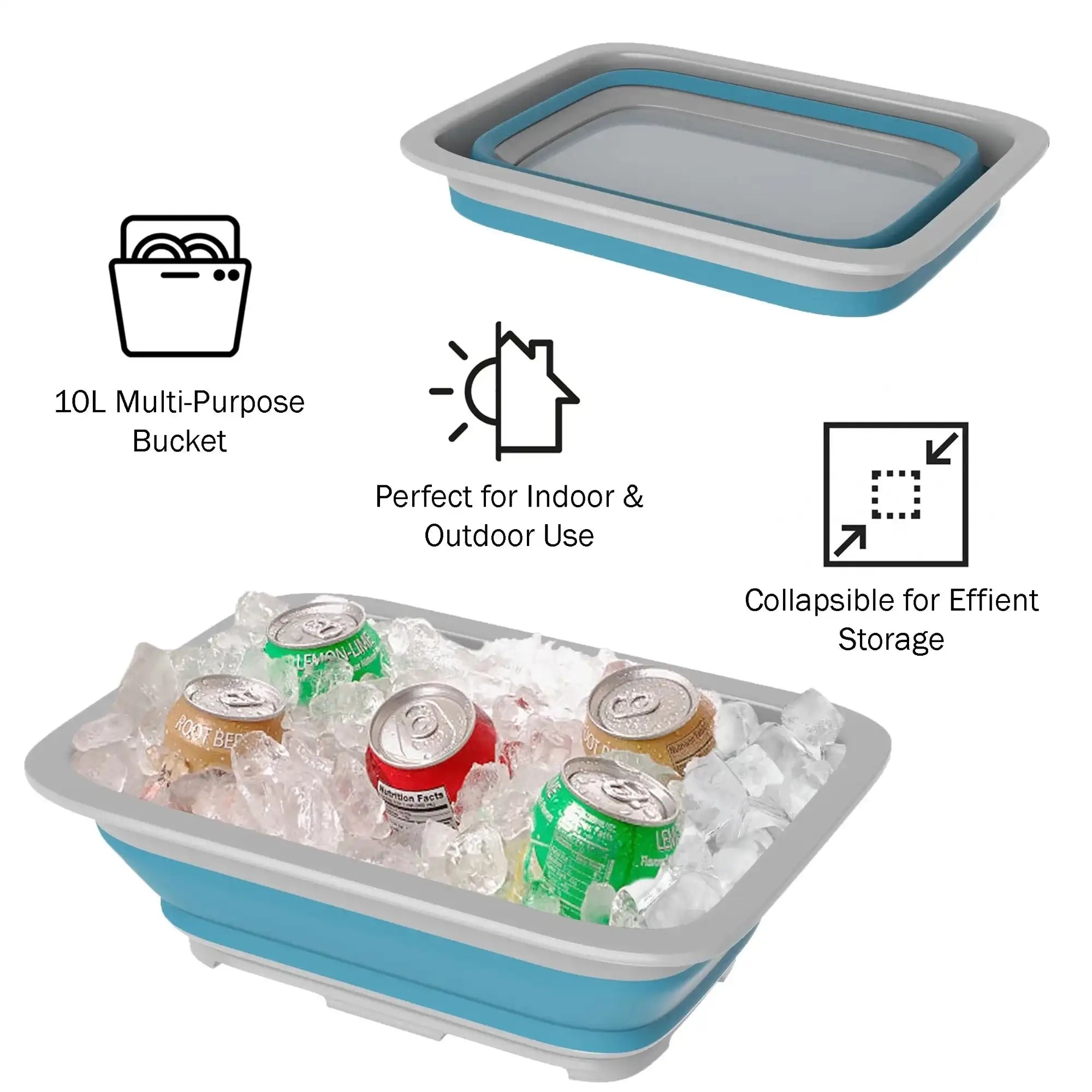 Collapsible Multiuse Wash Bin – Expandable 7L to 27L Folding Basin for Kitchen, Camping & Home Use