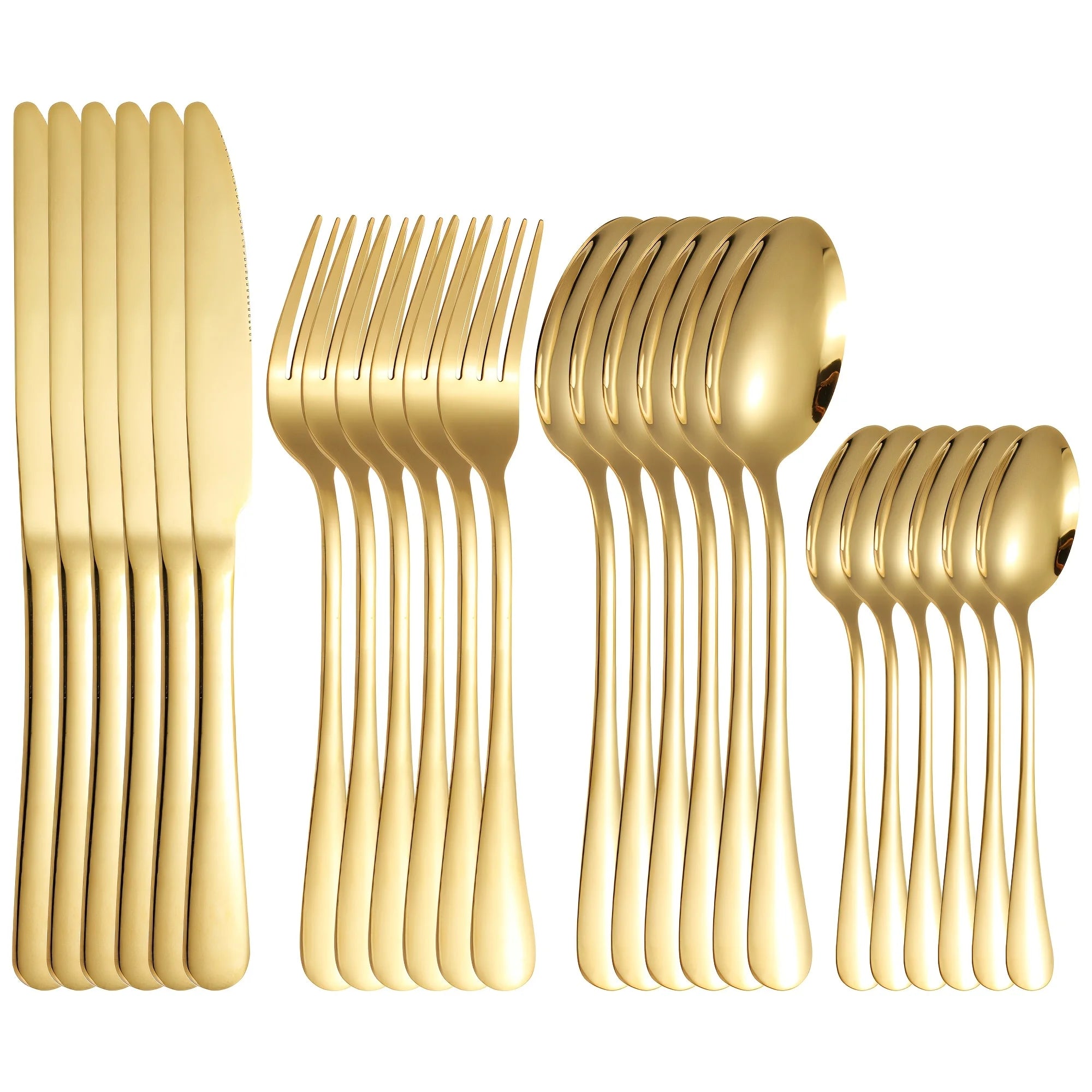 24-Piece Stainless Steel Cutlery Set – Premium Flatware Service for 6 | Knives, Forks & Spoons