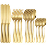 24-Piece Stainless Steel Cutlery Set – Premium Flatware Service for 6 | Knives, Forks & Spoons