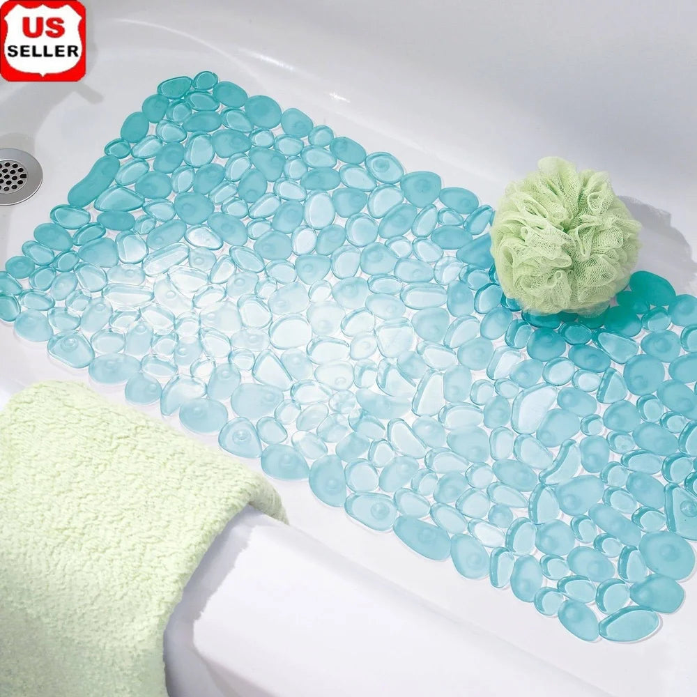 Non-Slip Pebblz Bath Mat – Flexible Bathroom Shower Mat with Suction Cups & Fast Drainage Design