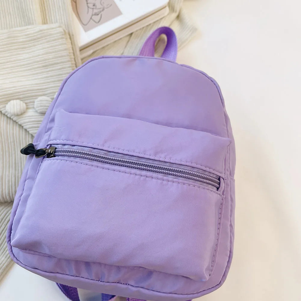 Women’s Preppy Style Nylon Mini Backpack – Solid Color School & Travel Rucksack