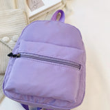Women’s Preppy Style Nylon Mini Backpack – Solid Color School & Travel Rucksack
